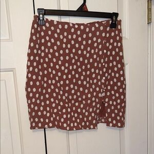 Abercrombie & Fitch Brown Polka Dot Mini Skirt Size Small